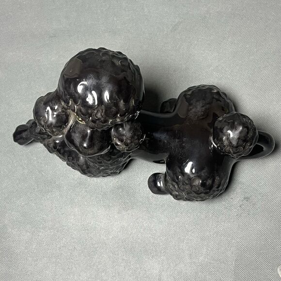 Vintage Large Black Poodle Ceramic Atlantic Mold Pottery Dog Figure-Retro-MCM - Picture 5 of 16